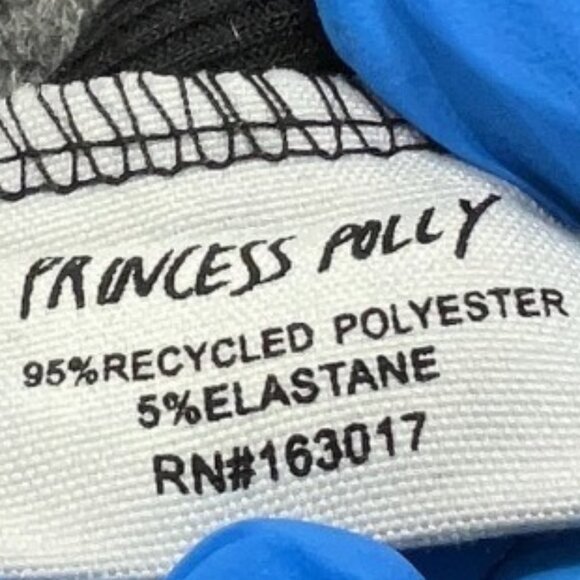 Princess Polly Black Ribbed Cropped Flirty Baby Tee T-Shirt Crop Top Y2K Inspo - Picture 14 of 15